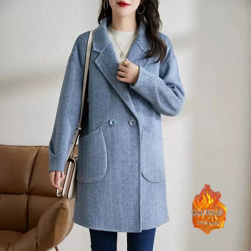 Warm & Stylish Herringbone Wool Blend Jacket – New Arrival