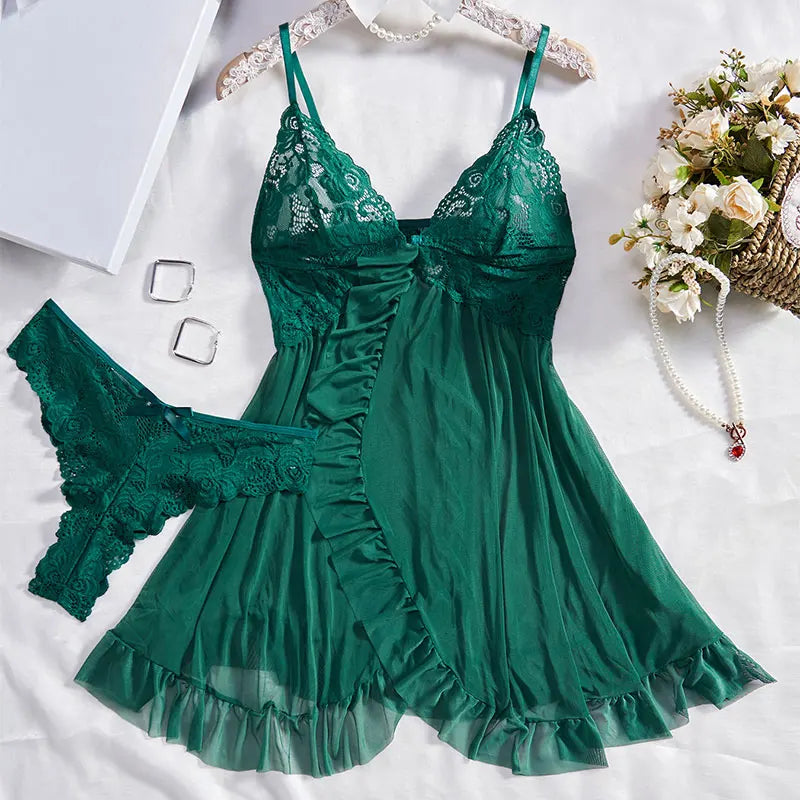 Best Tulle Suspenders Lingerie – Feminine Lace Underwear & Nightgown