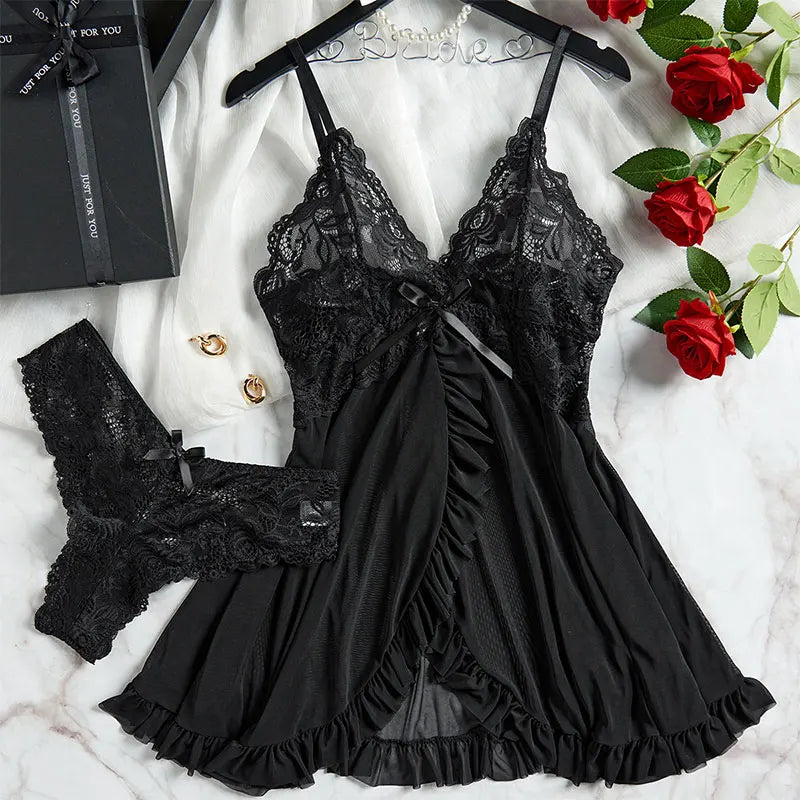 Best Tulle Suspenders Lingerie – Feminine Lace Underwear & Nightgown