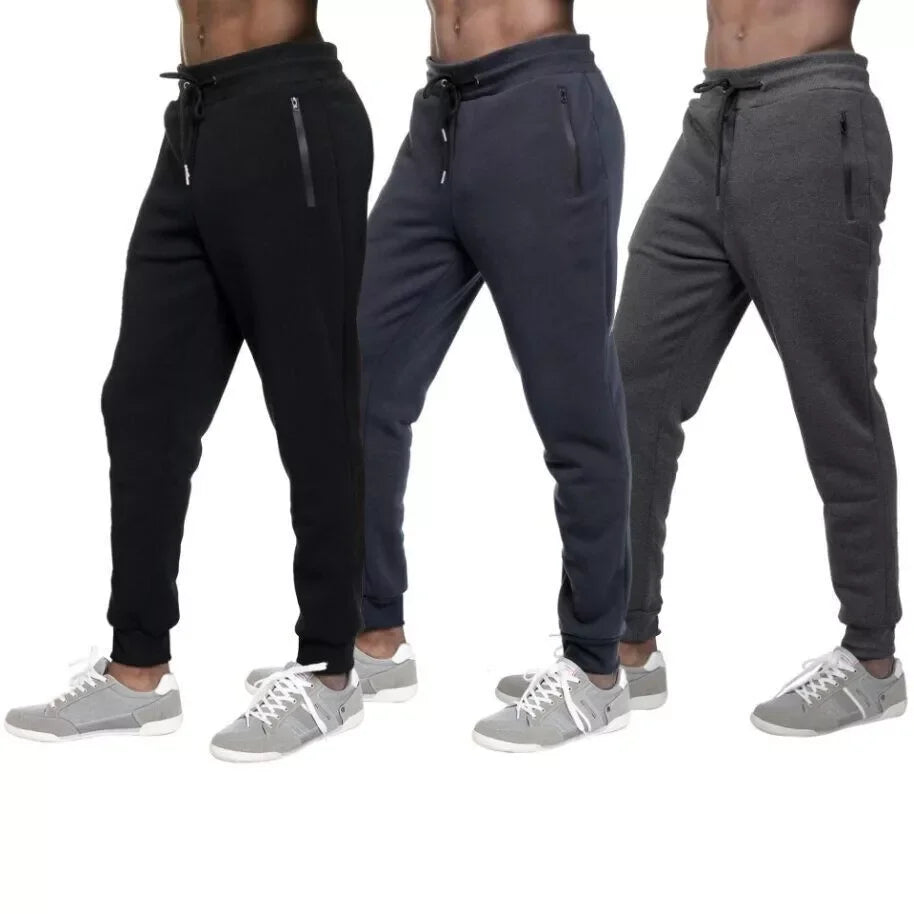 3 PACK: Men's Tech Joggers with Fleece Lining for Cold Weather