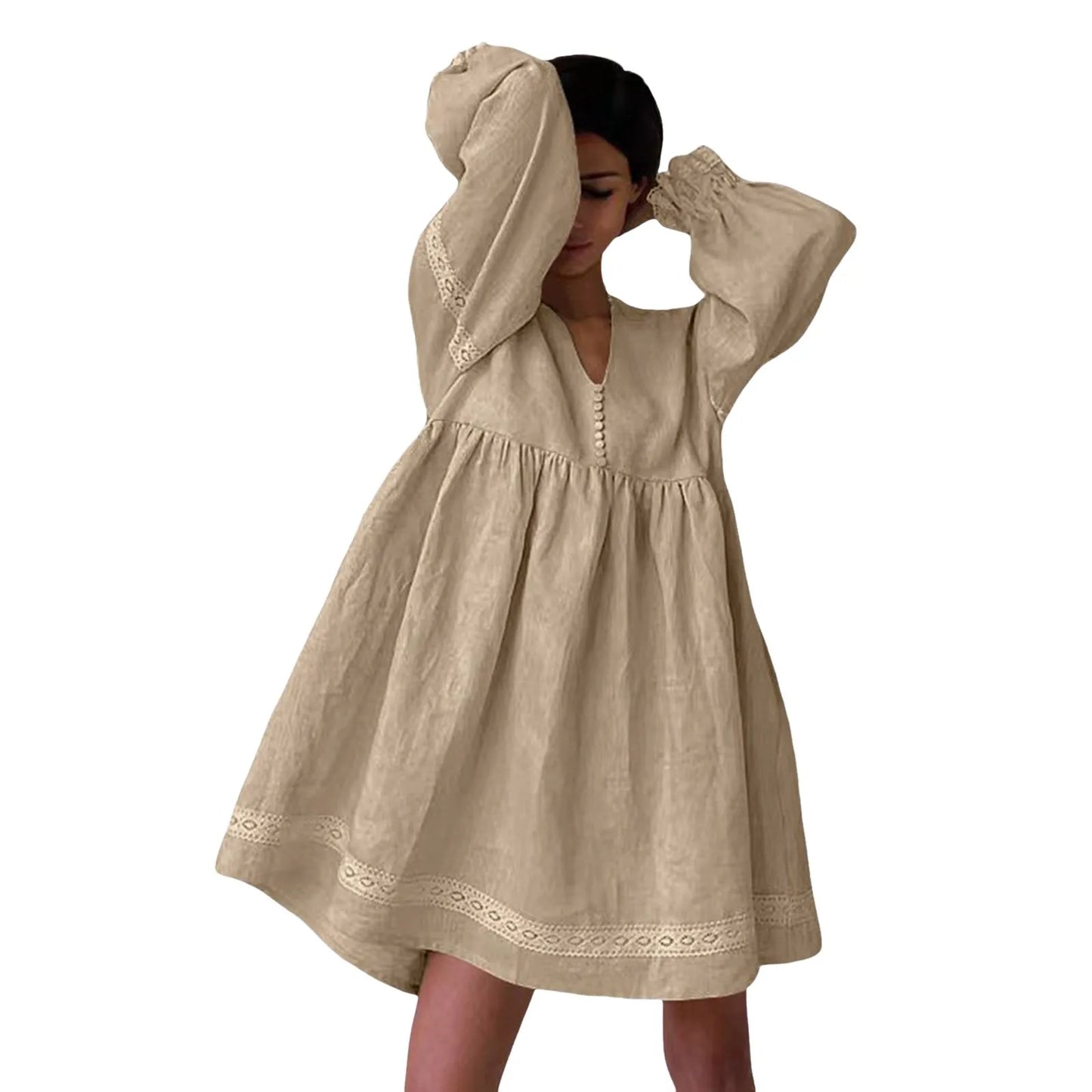 Stay Cool & Stylish with This Boho Cotton Lace Summer Dress