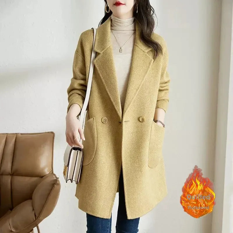 Warm & Stylish Herringbone Wool Blend Jacket – New Arrival