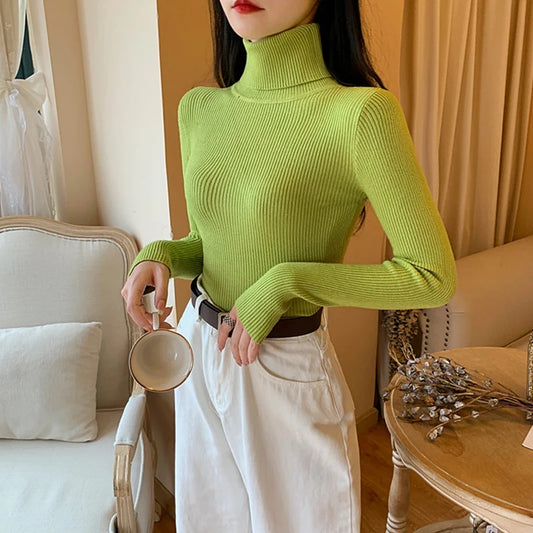 2025 Women's Foldover Turtleneck Sweater: Warm and Stylish for Autumn and Winter