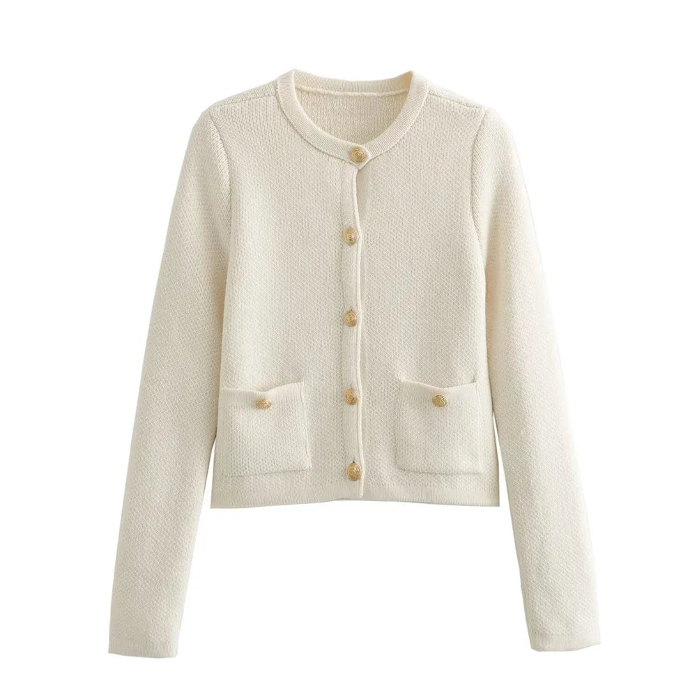 2025 Women's Knitted Coat: Bold Contrasting Colors for Spring and Autumn