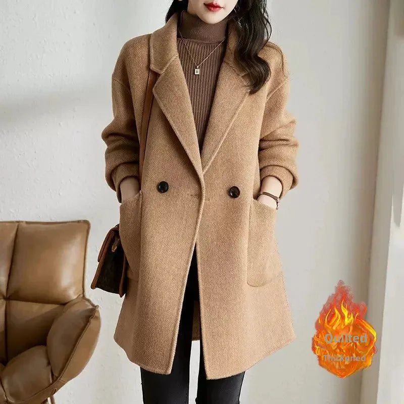 Warm & Stylish Herringbone Wool Blend Jacket – New Arrival
