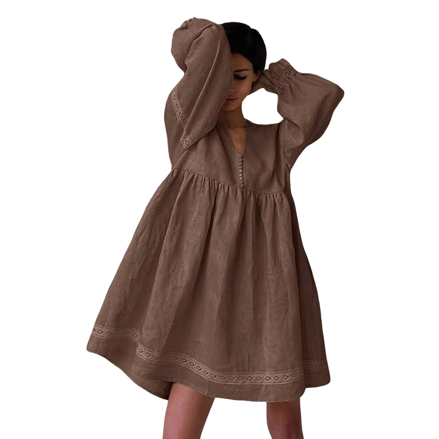 Stay Cool & Stylish with This Boho Cotton Lace Summer Dress