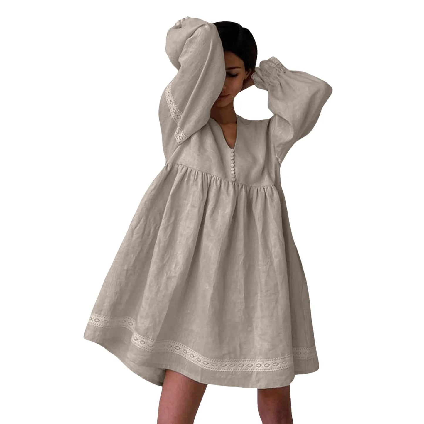 Stay Cool & Stylish with This Boho Cotton Lace Summer Dress