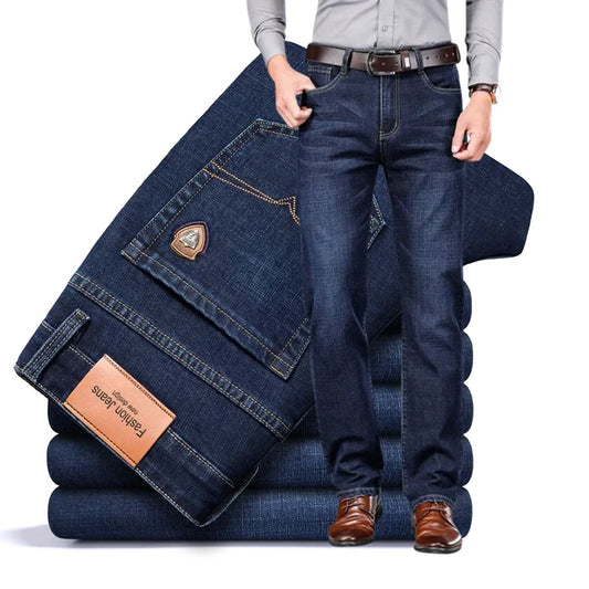 2025 Classic Straight Stretch Denim Jeans for Men – Comfort & Style