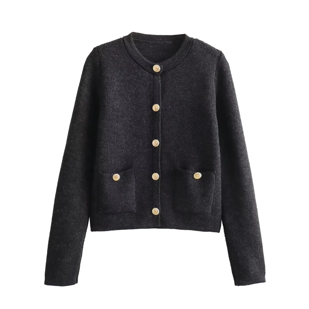 2025 Women's Knitted Coat: Bold Contrasting Colors for Spring and Autumn