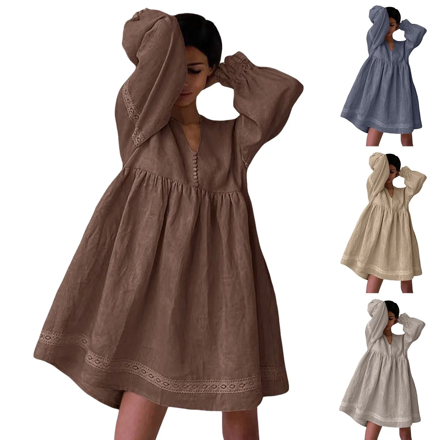 Stay Cool & Stylish with This Boho Cotton Lace Summer Dress