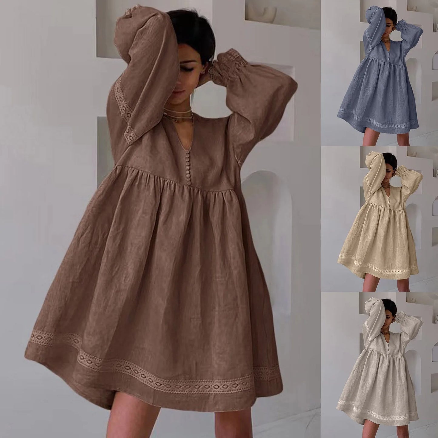 Stay Cool & Stylish with This Boho Cotton Lace Summer Dress