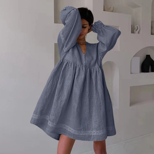 Stay Cool & Stylish with This Boho Cotton Lace Summer Dress
