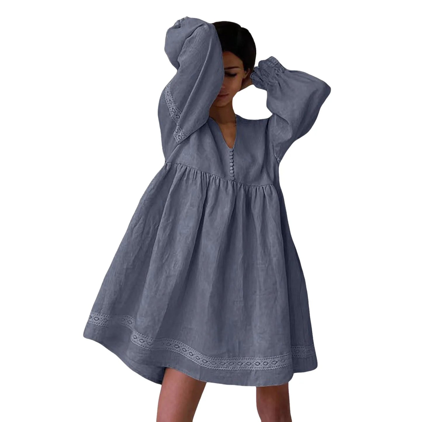 Stay Cool & Stylish with This Boho Cotton Lace Summer Dress