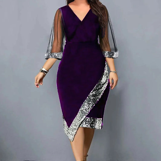 2025 Sequin Mesh Dress: Stunning Long Sleeve Formal Wear for Women