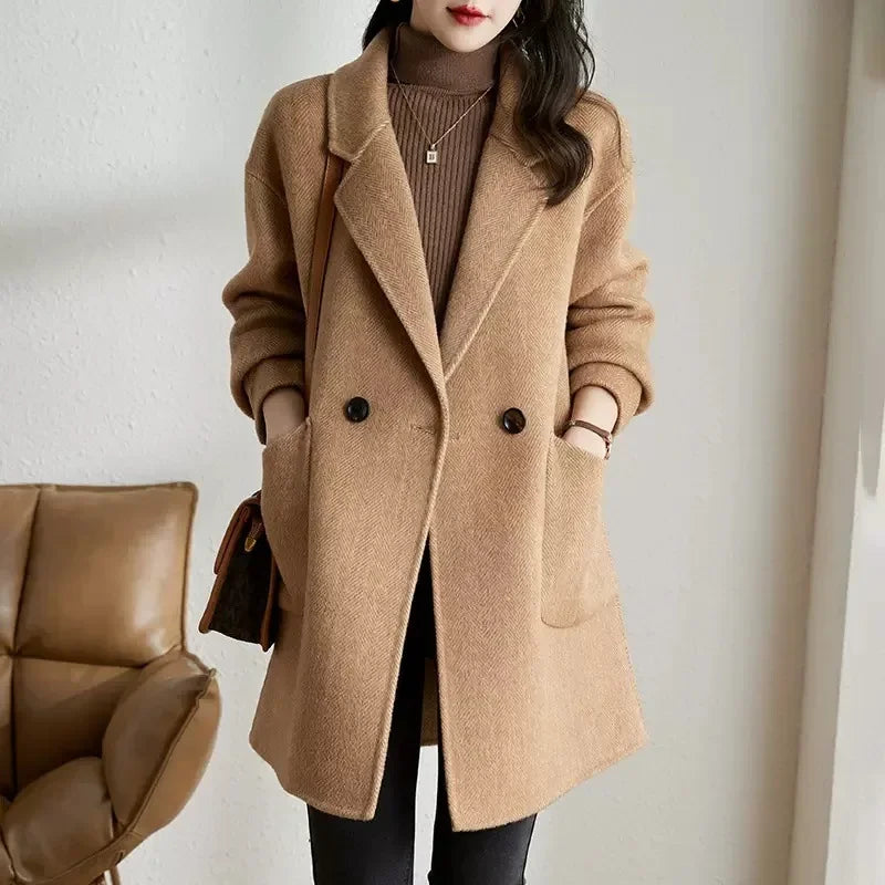 Warm & Stylish Herringbone Wool Blend Jacket – New Arrival